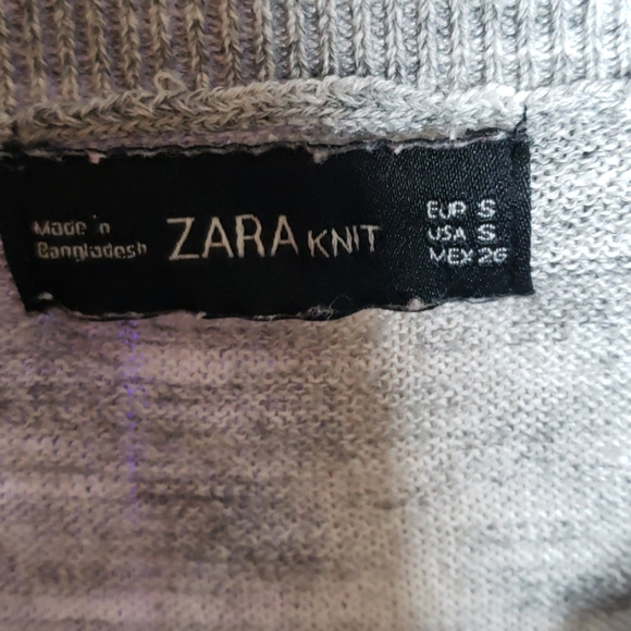 Zara Gray Marled Knit Tee - Picture 3 of 3
